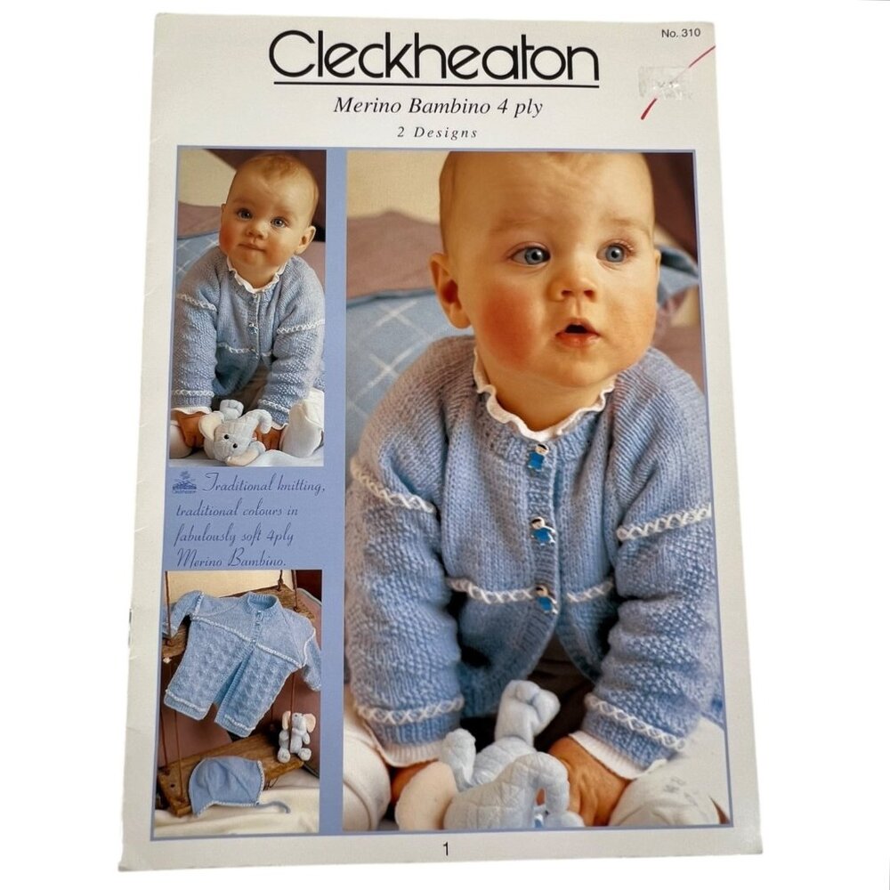2 Cleckheaton Yarn baby Knitting Pattern Pamphlets Sweaters Hats Dress 1-6 & 0-9 - Picture 5 of 10